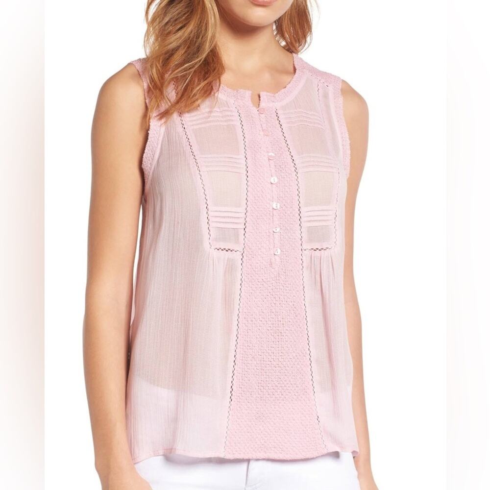 Lucky Brand womens sz M Audrey Sleeveless Henley